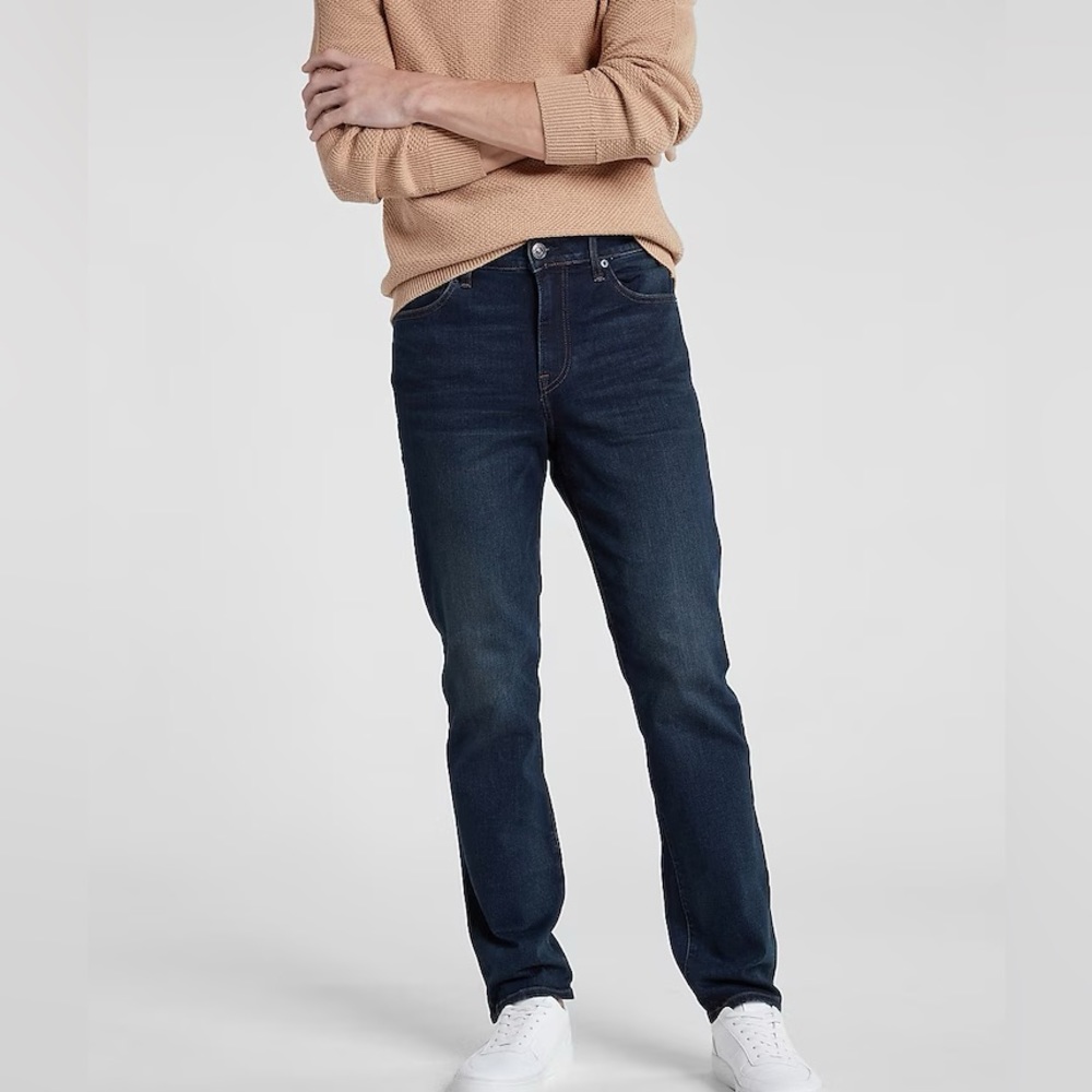 Slim Straight Dark Wash Hyper Stretch Jeans